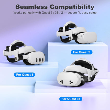 Kawaye Head Strap for Meta Quest 3S/3/2, 6700mAh Hot-Swap Batteries for Oculus Head Strap Extend 2-3Hrs,Dual Dial Adjustable VR Headset Strap for Weight Balance, Reduce Facial Stress-MQ4000