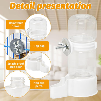 Automatic Bird Water Dispenser, 2-Pack Cage Water Feeder - photo 3