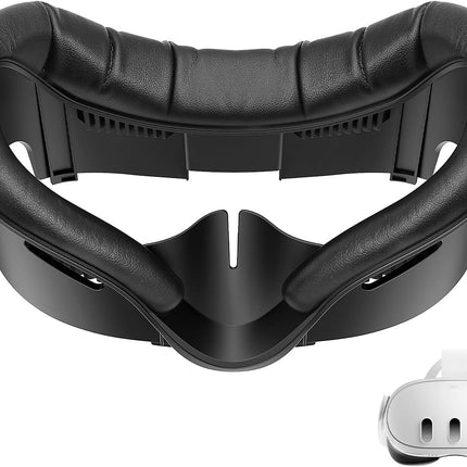 Face Pad for Meta Quest 3 Facial Interface for Oculus Quest 3 Accessories Sweet-Proof PU Leather Foam Cushion Face Cover Replacement Black
