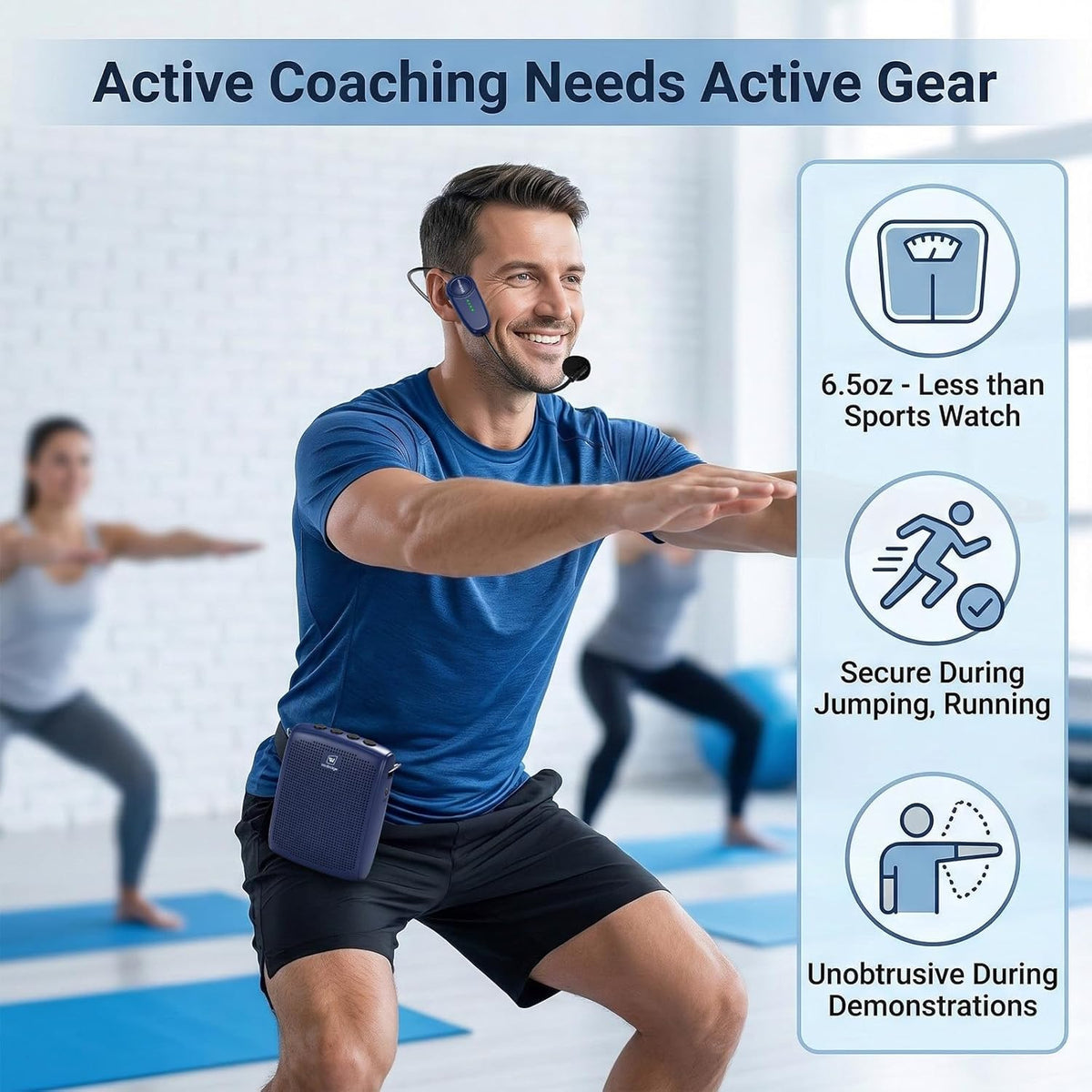 Wireless Voice Amplifier - 15W Bluetooth PA System for Teaching, Tour Guiding, Business Meetings - photo 4
