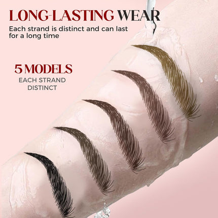 Microblading Eyebrow Pen, 2026 New 4-Tip 3D Eyebrow Pencil, Waterproof Long-Lasting Fine Stroke Contouring Pen, Premium Natural Magic Brow Makeup for All-Day Wear (Dark Coffee)