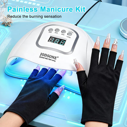 JODSONE U V LED Nail Lamp with Gloves Kit, Nail Dryer for Gel Nails Professional for Home and Salon