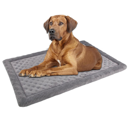 Colchoneta para jaula de perro 30x19 inch, gris, espuma viscoelástica, para perro pequeño y mediano, lavable, antideslizante