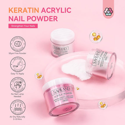 SAVILAND Acrylic Nail Kit with U V Light: HEMA & MMA Free Acrylic Set with Nail Drill Clear White Pink Acrylic Powder, 3 Colors Gel Nail Polish, Complete Manicure Tools for Acrylic Nail Home Salon Use