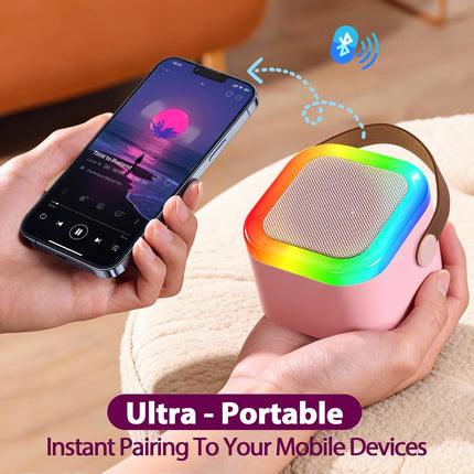 AICase Kpop Merch Karaoke Machine for Adults,Bluetooth Mini Speaker with 2 Wireless Microphones,for Kpop Demon Hunters Cosplay 2026 Birthday Gifts Toys for Ages Family Music Party Hitster Games