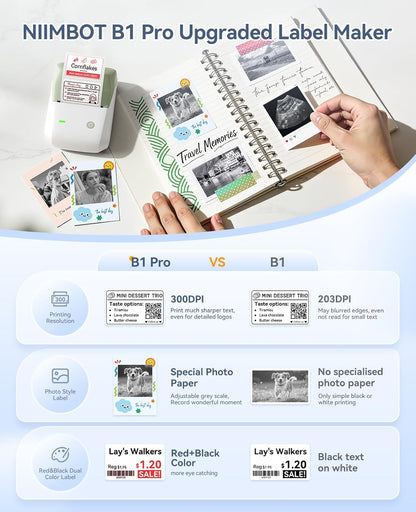 Pro Label Maker with 1 Roll Label, 300 DPI HD Bluetooth Thermal - photo 2