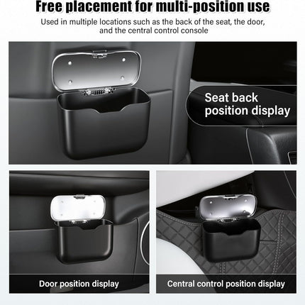UYYE Car Trash Can, Car Garbage Bin with Lid & Handle - Leak-Proof Mini Trash Can for Car, Truck, SUV - Essential Car Accessories for Organization (Black)