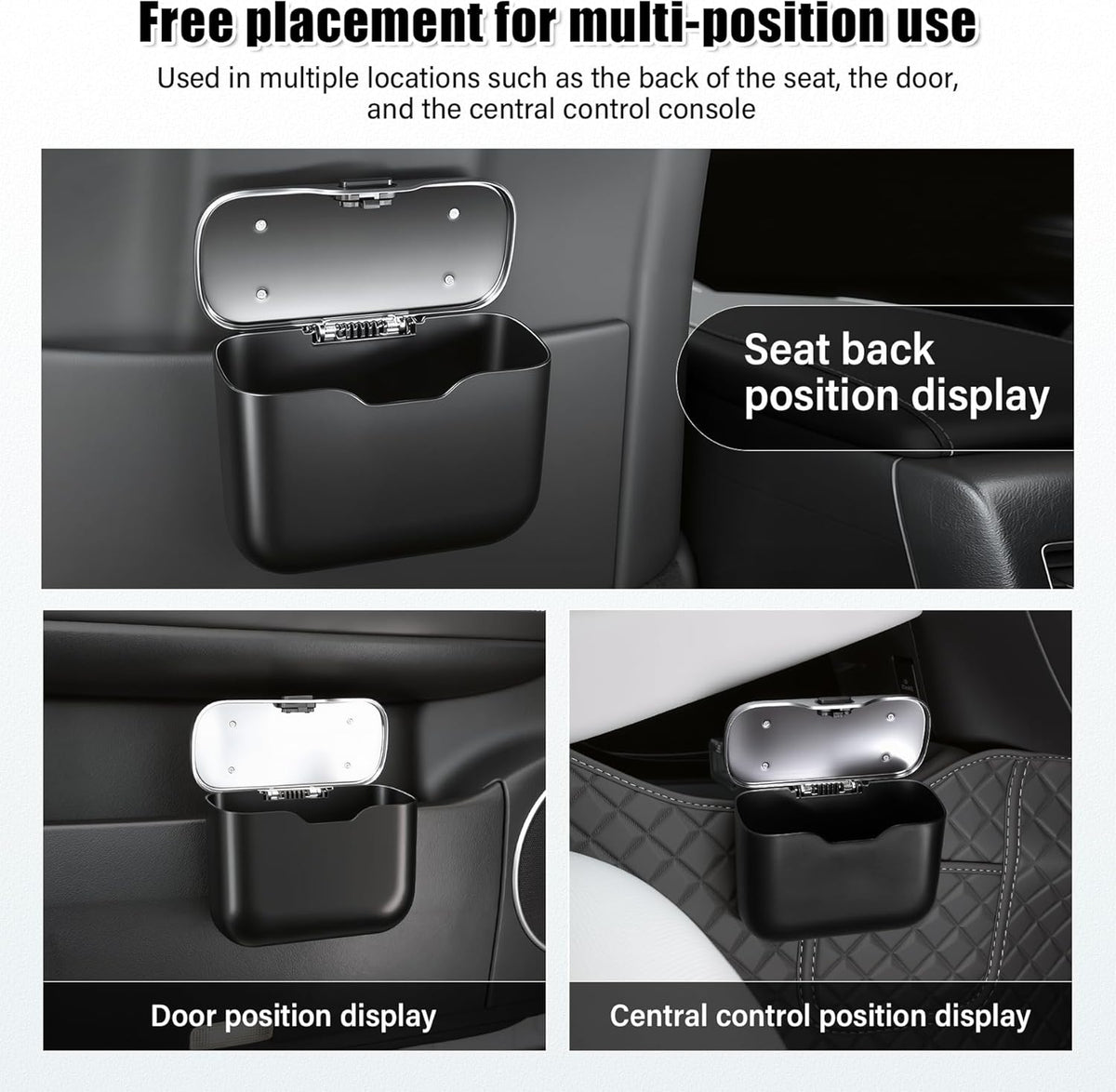 Car Trash Can, Car Garbage Bin with Lid & Handle - Leak-Proof Mini Trash Can for Car, Truck, SUV  - photo 4