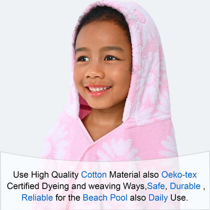 Toddler Hooded Towel Wrap, 3-10 Years, 100% Cotton,Daisy