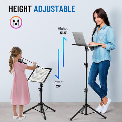 Projector Stand Tripod Adjustable - Stable for Tablets Phones Book Height 26" to 51.5" Multifunctional - photo 5