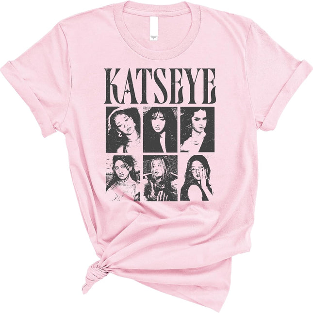 Vintage Style Photo Collage T Shirt Retro Pop Culture Casual Streetwear Tee - Pink, Youth Large