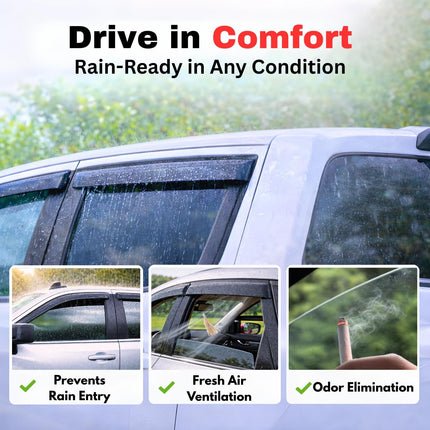 KPY Rain Guards Fit for 2014-2019 Kia Soul, Out-Channel Window Visors Vent Wind Deflectors 4PC, Car Accessories for 14-19 Soul