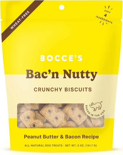 Oven-Baked Dog Biscuits, Peanut Butter and Bacon, 5 oz