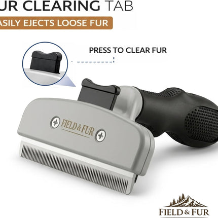 Field & Fur Dog Deshedding Tool, Undercoat Brush for Dogs & Cats, Removes Loose Fur, One-Click Release, Heavy Shedding Grooming Tool for Goldendoodles, Long Hair & Double Coats