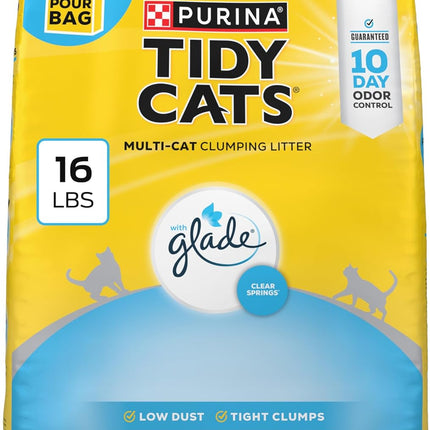 Purina Tidy Cats Clumping Multi Cat Litter, Glade Clear Springs - 16 lb. Bag