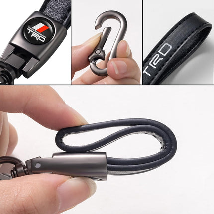 Leather Car Keychain Key Ring for Men and Woean, Key Fob Car Accessories Family Present-A