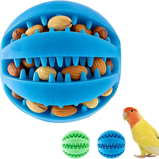 SourcetoHome 2 PCS Parrot Feeder Chew Toy Balls, Bird Treat Ball for Teething, Bird Foraging Toy for Parakeets, Cockatiel, Love Birds and Small Birds - General - front view