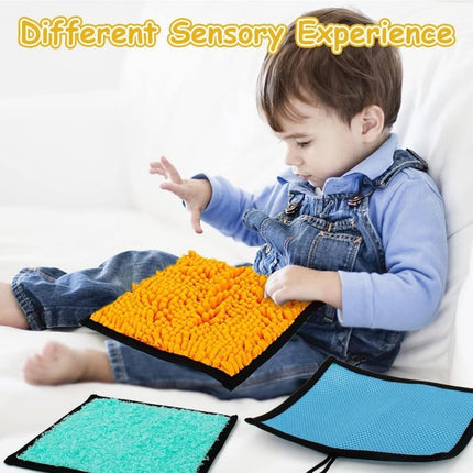 16Pcs Multi Texture Sensory Play Mat for Soft Machine Washable Activity Pad Early Development Haptic Exploration Portable Development Pad