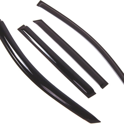 Tuningpros WD2-734 Dark Smoke 4 Pcs Set Window Visor (Outside Mount) Deflector Rain Guard Compatible with 2003-2010 Porsche Cayenne
