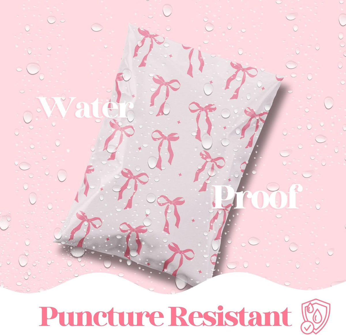 6x9 Pink Bow Designer Poly Mailers, 100 Pack - photo 4