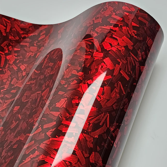 Gloss Red Forged Carbon Fiber Car Vinyl Wrap Film 1ft x 10ft