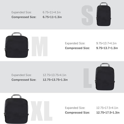 Black Compression Packing Cubes with Double Zippers - photo 5