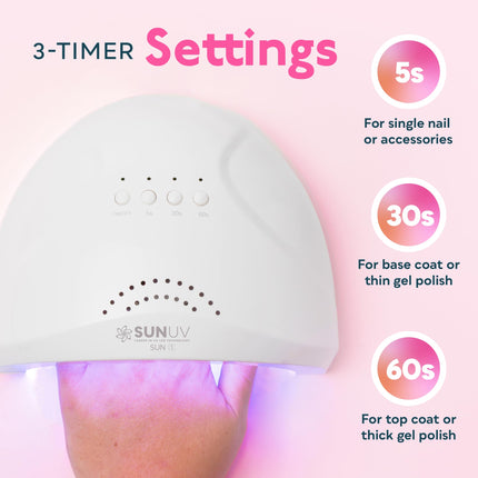 Lámpara de uñas UV LED, luz en gel para esmalte de uñas, secador UV SUNONE White