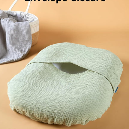 TILLYOU Muslin Baby Lounger Cover, 100% Cotton Newborn Lounger Cover, 2 Pack Baby Nest Slipcover for Boys Girls, Cover Only, Grey and Saga