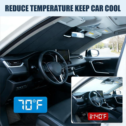 Windshield Sun Shade for Chevrolet Silverado/GMC Sierra 1500/2500HD/3500HD for 2019-2026, Foldable 3-Layer High Reflective Silver Sunshade, Blocks UV Rays & Reduces Cabin Heat