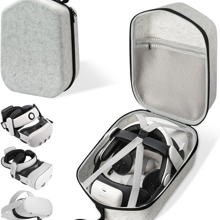 sarlar Hard Carrying Case for Meta Quest 3/3S/Oculus Quest 2, Large Space Compatible with BOBOVR S3 Pro/M3 Pro/Kiwi Design Battery Head Strap and All Accessories, Ideal for Travel and Home Storage