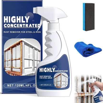 Rust Remover Spray for Metal, Powerful Rust Remover Heavy Duty Metal Cleaner, Multipurpose Rust Stain Remover for Metal,for Automotive Parts, Tools, Stainless Steel, Fast Acting Rust