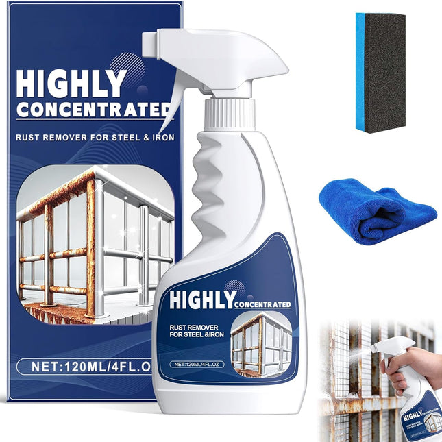 Rust Remover Spray for Metal, Powerful Rust Remover Heavy Duty Metal Cleaner, Multipurpose Rust Stain Remover for