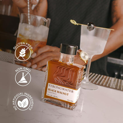 Strongwater Black Walnut Bitters (40 Servings) - Rich, Nutty Walnut Bitters to Pair with a Manhattan, Coffee, or Use for Old Fashioned - 3oz, 1 Pack