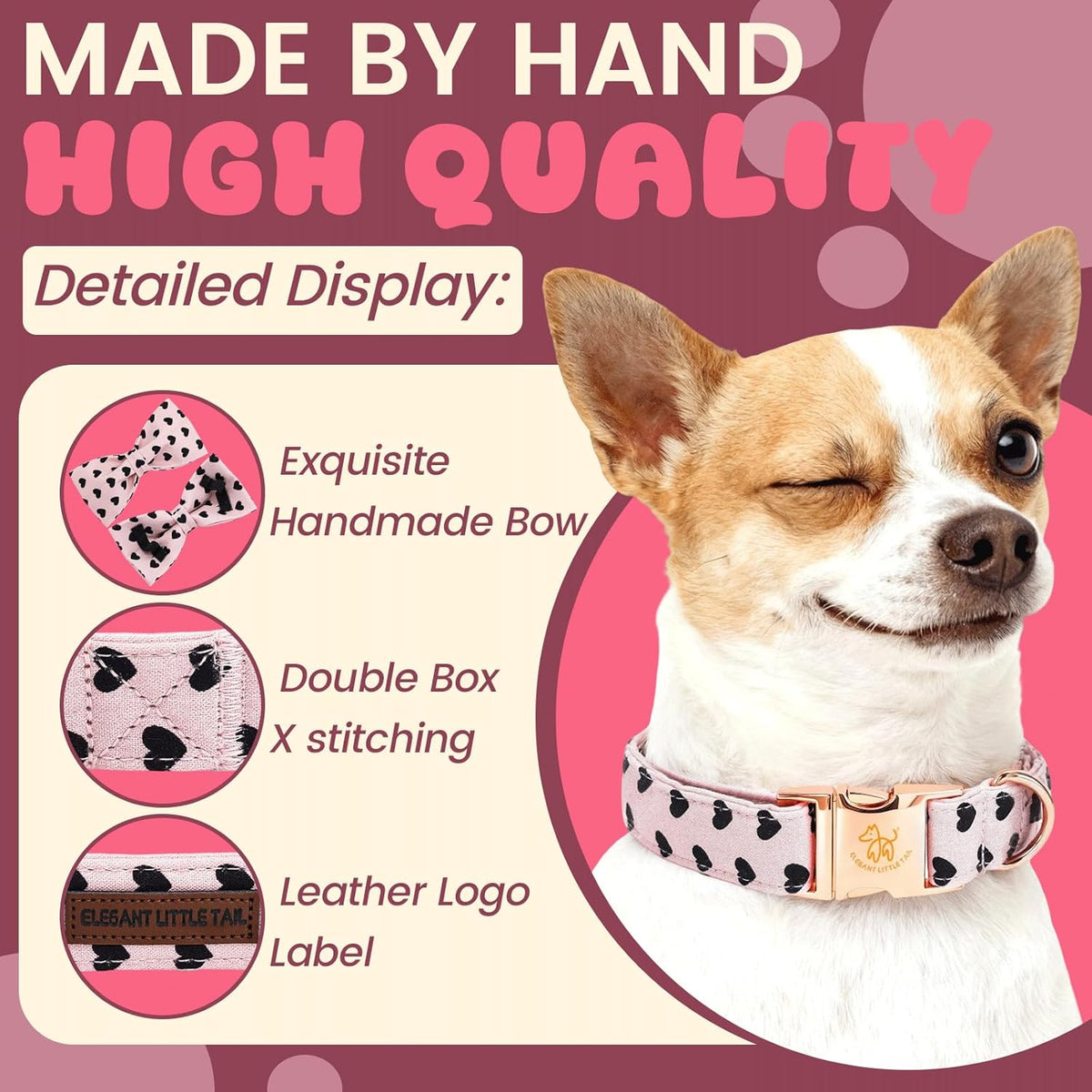 Cute Floral Cotton Dog Collar with Flower - photo 2