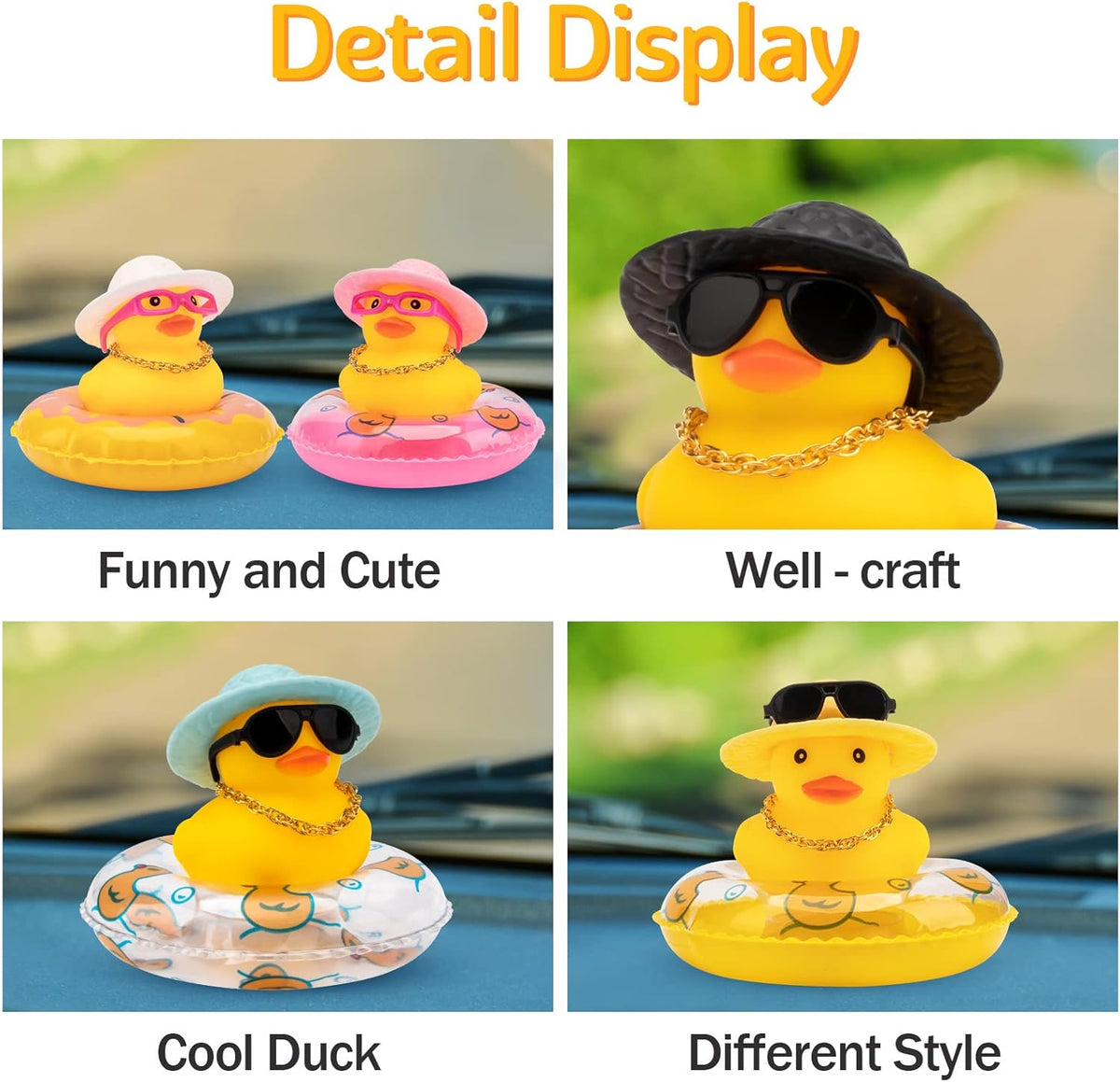 Car Rubber Duck 2Pcs Duck Car Decoration Dashboard Car Ornament for Car Dashboard Decoration Accessories - photo 2