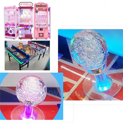 Yingluno 3PCS 12V LED Joystick Colorful Illuminated Light Switchable 4 To 8 Way Controller For Arcade Fishing Crane Claw Game Vending Machine(Oval ball)