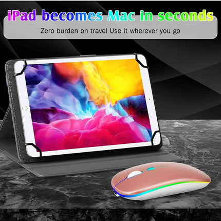 UrbanX 2.4GHz & Bluetooth Mouse Rechargeable Wireless Mouse for Amazon Fire HD 10/ Plus/Max 11 & All Kindle Devices Wireless Mouse for Laptop/PC/Mac/pro/Tablet/Android -RGB LED Onyx Black