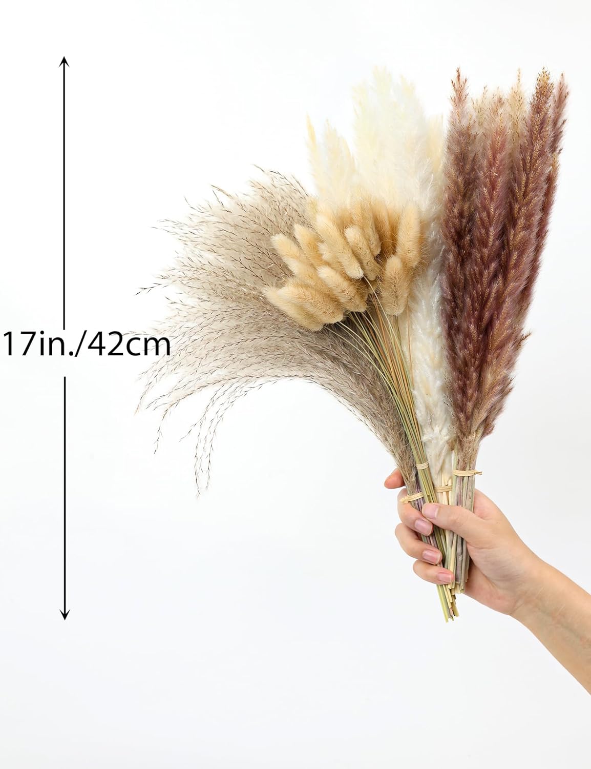 110pcs Dried Pampas Grass, (Vase Not Included),Dried Flower Bouquet, Reed Grass Bouquet for Boho Floral - photo 4