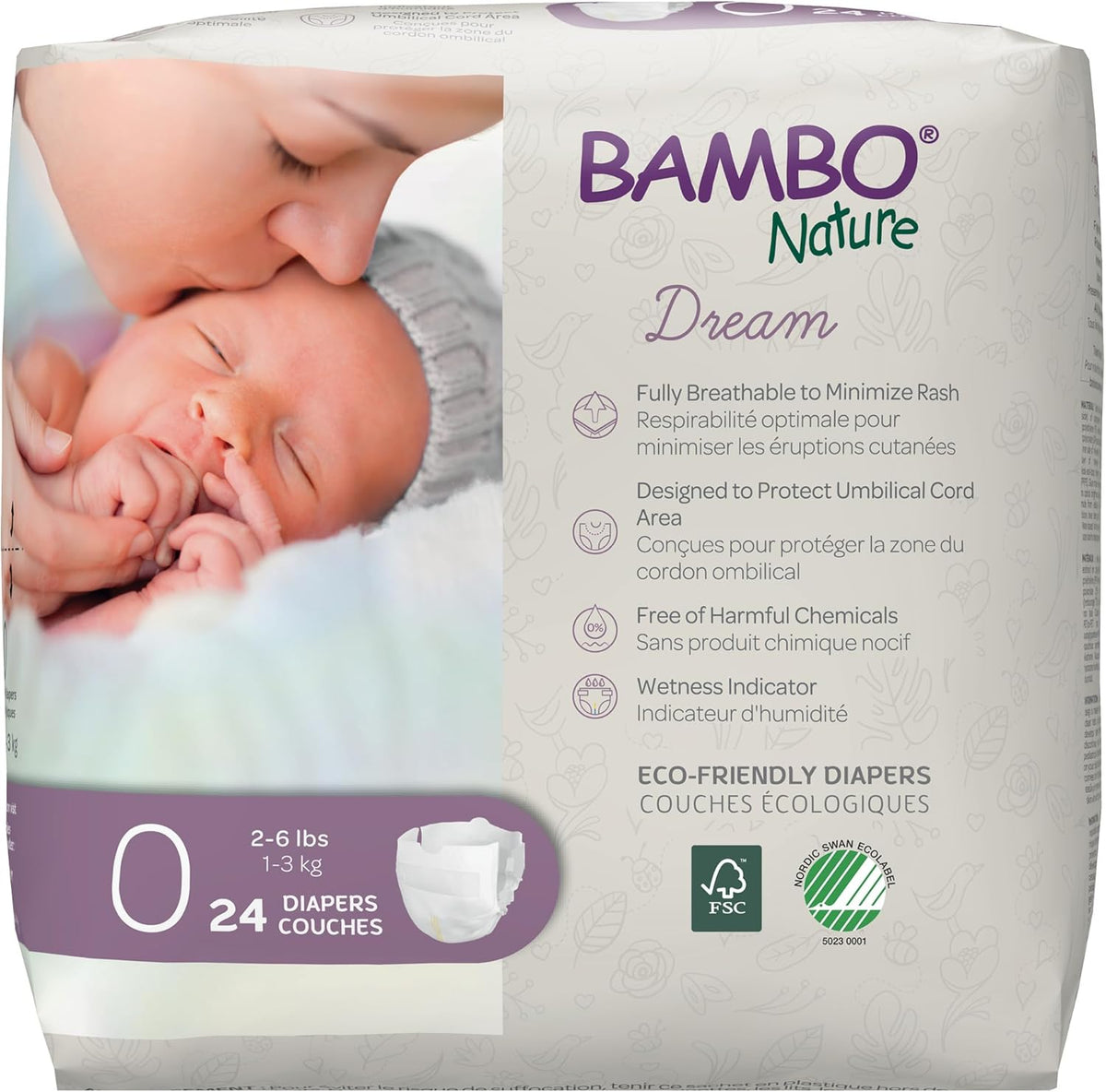 Hypoallergenic Dream Baby Diapers, Premium Eco-Labeled Sustainable Diapers, Enhanced Leakage Protection, Totally