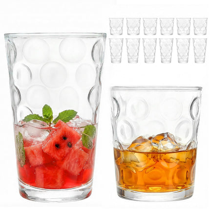Crystal Cocktail Glasses Drinking Glasses Set of 12 Glass Cups