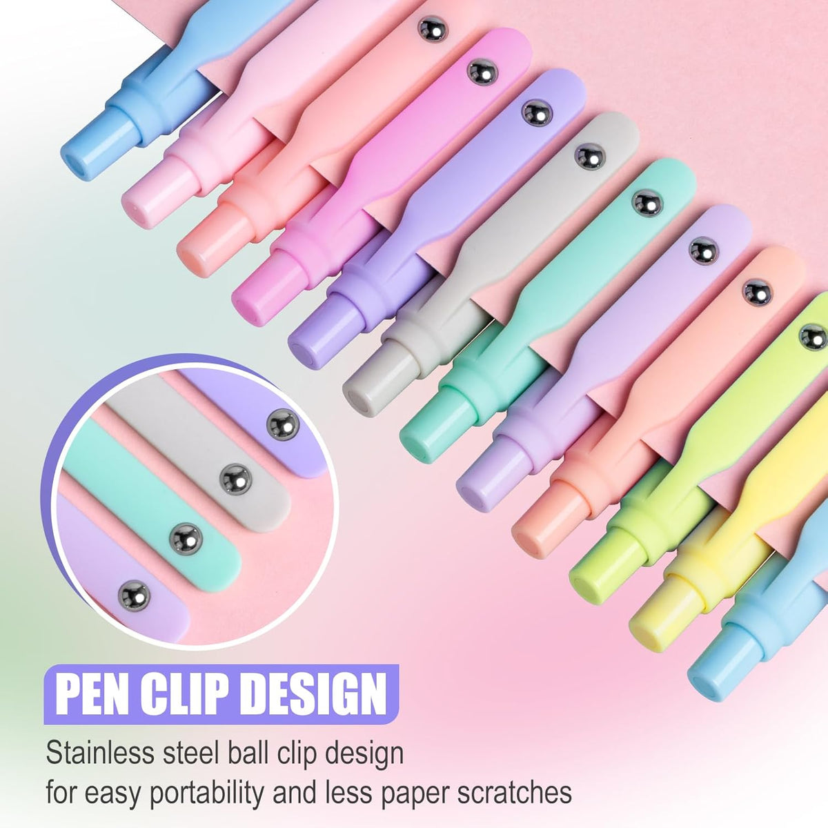 Gel Pens, 12 Pcs 0.5mm Fine Point Aesthetic Pens, Quick Dry No Smudge, Smooth Writing Comfortable Grip - photo 2