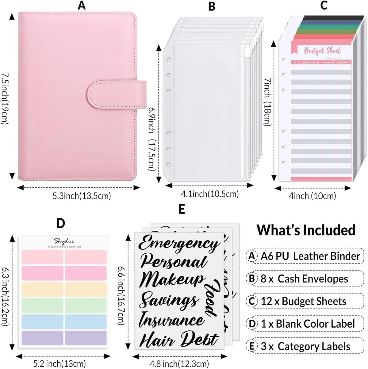 Budget Binder, Money Saving Binder with Zipper Envelopes, Cash Envelopes and Expense Budget Sheets for - photo 2
