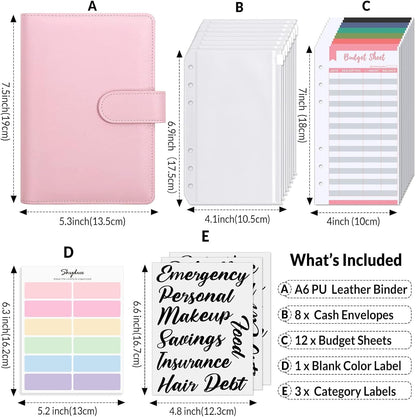 Budget Binder, Money Saving Binder with Zipper Envelopes, Cash Envelopes and Expense Budget Sheets for - photo 2