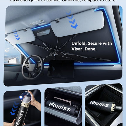2026 Windshield Sun Shade Umbrella [Vinyl Coating Heat Shield]