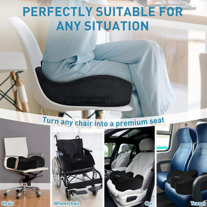 Seat Cushion with Velvet Cover, Thick Memory Foam Cushions for Office Chair, Car Seat, Airplane - photo 4