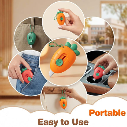 3Pcs Mini Fruit Shaped Retractable Utility Knife Box Cutter Letter Opener Portable Utility Knives Art & Craft Cutter Office School Stationery for Students, DIY Crafts, Cutting Envelope Paper Cardboard