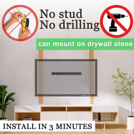 Studless No-Drill Drywall TV Wall Mount for 12-55 Inch TVs
