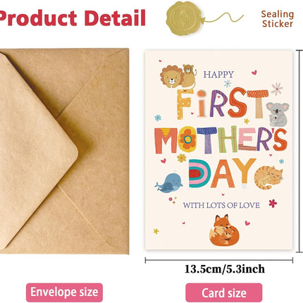 ICOOLYI First Mothers Day Gifts for New Mom – First Mothers Day Card, Cute 1st Mothers Day Gift for First Time Mom