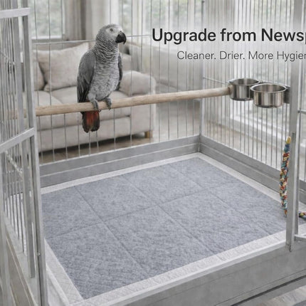 XL Bird Cage Liners 23.6"x35.4" (20-Pack) - Bamboo Charcoal Odor Control, 7-Layer Leak Proof Pads | Newspaper Replacement for Large Parrot Cages | African Grey, Cockatoo, Macaw Cage Liners