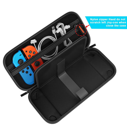 daydayup Switch Carrying Case Compatible with Nintendo Switch/Switch OLED, with 20 Games Cartridges Protective Hard Shell Travel Carrying Pouch for Console & Accessories Playstation Vita Case Black